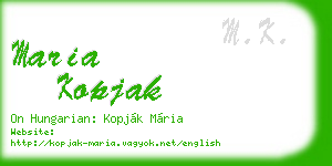 maria kopjak business card