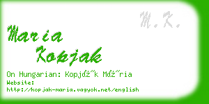 maria kopjak business card